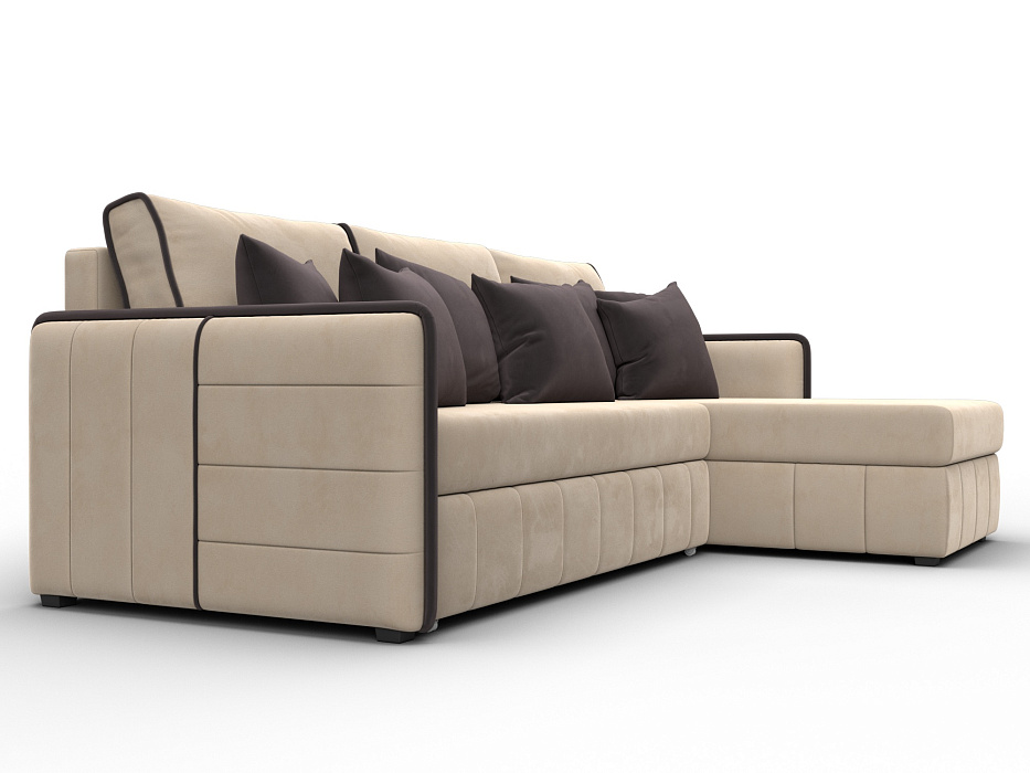 Диван угловой Лига-078 угол универсальный (seven 729 бежевый;seven 727 коричневый)