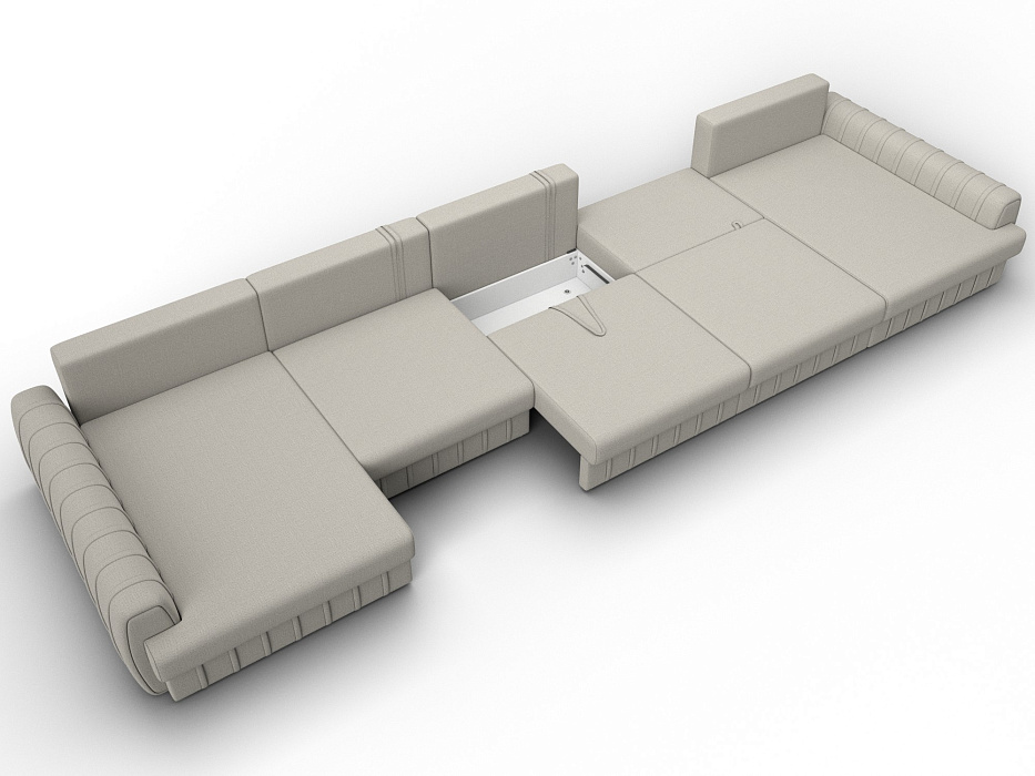 Диван П-образный Лига-057 НПБ МегаЛонг (амур 02 бежевый)