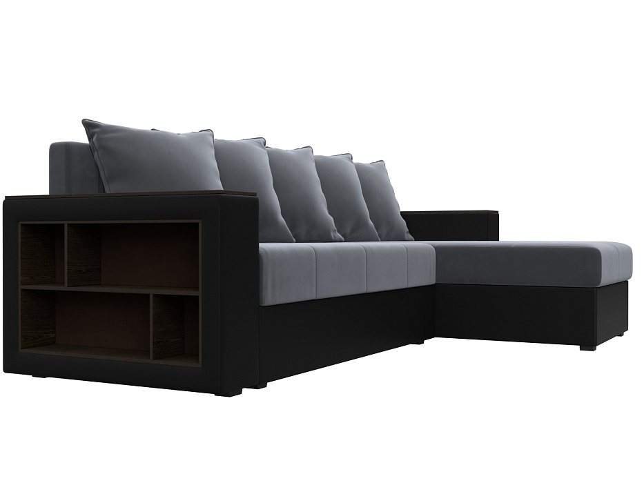 Диван угловой Дубай Лайт угол универсальный (серый;черный)