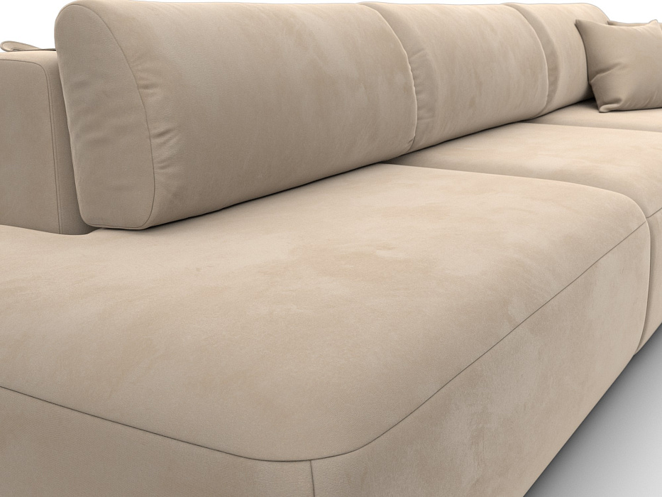 Диван прямой Лига-036 НПБ Модерн Лонг подлокотник справа (seven 729 бежевый)