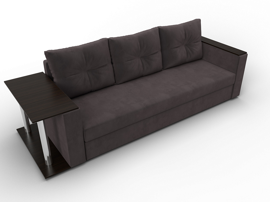 Диван прямой Атланта со столом слева (seven 727 коричневый)