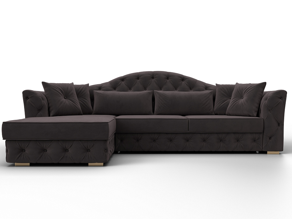 Диван угловой Артис левый угол (seven 727 коричневый)