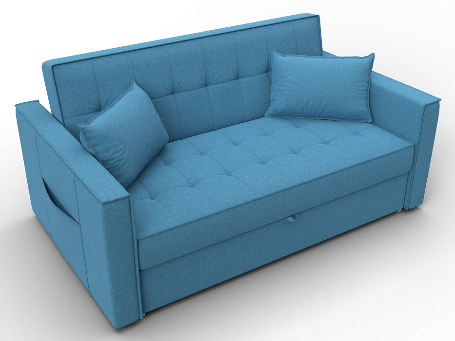 Диван прямой Лига-104 (140) (амур 10 голубой)