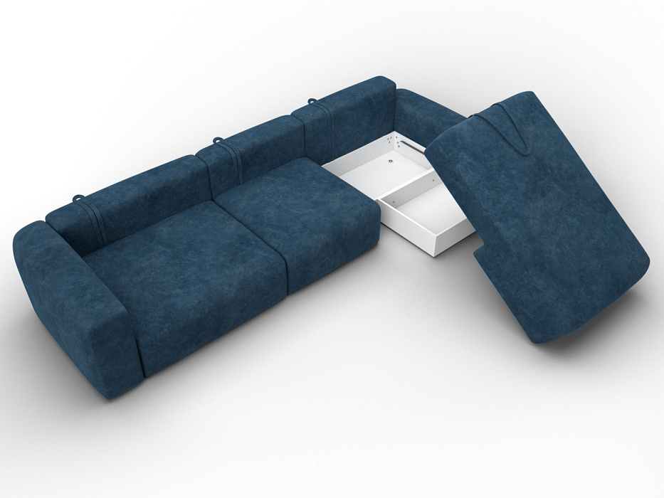 Диван угловой Лига-066 НПБ Лонг угол правый фото в интернет-магазине Лига Диванов