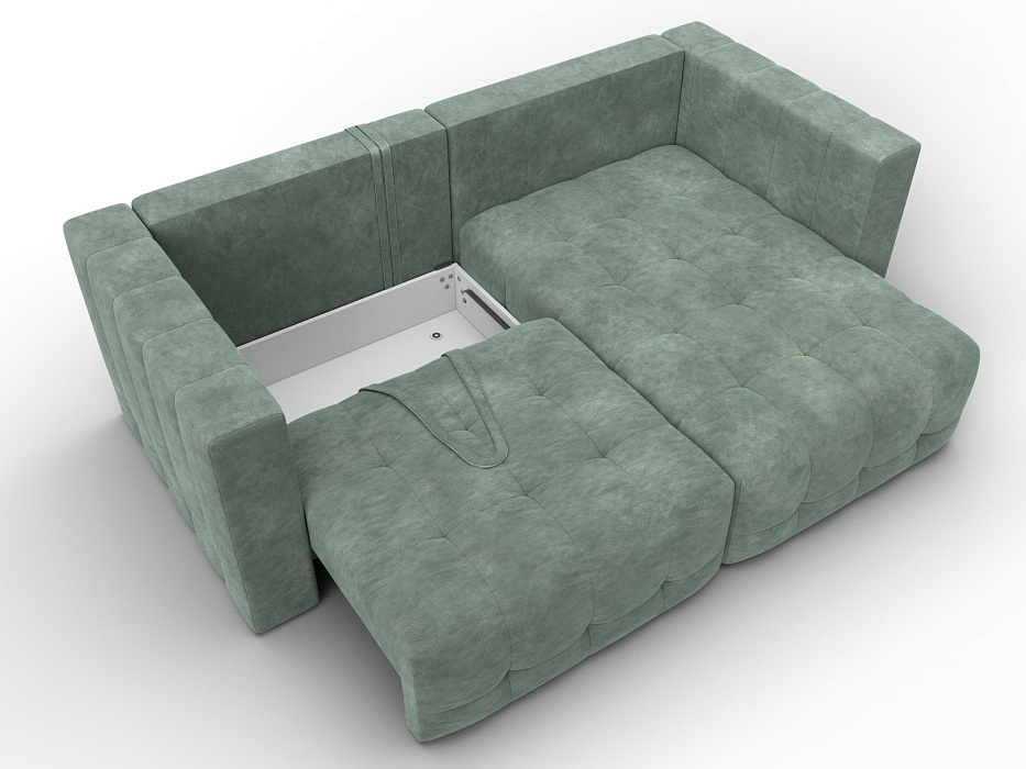 Диван угловой Лига-052 НПБ угол универсальный (brut 08 зеленый)