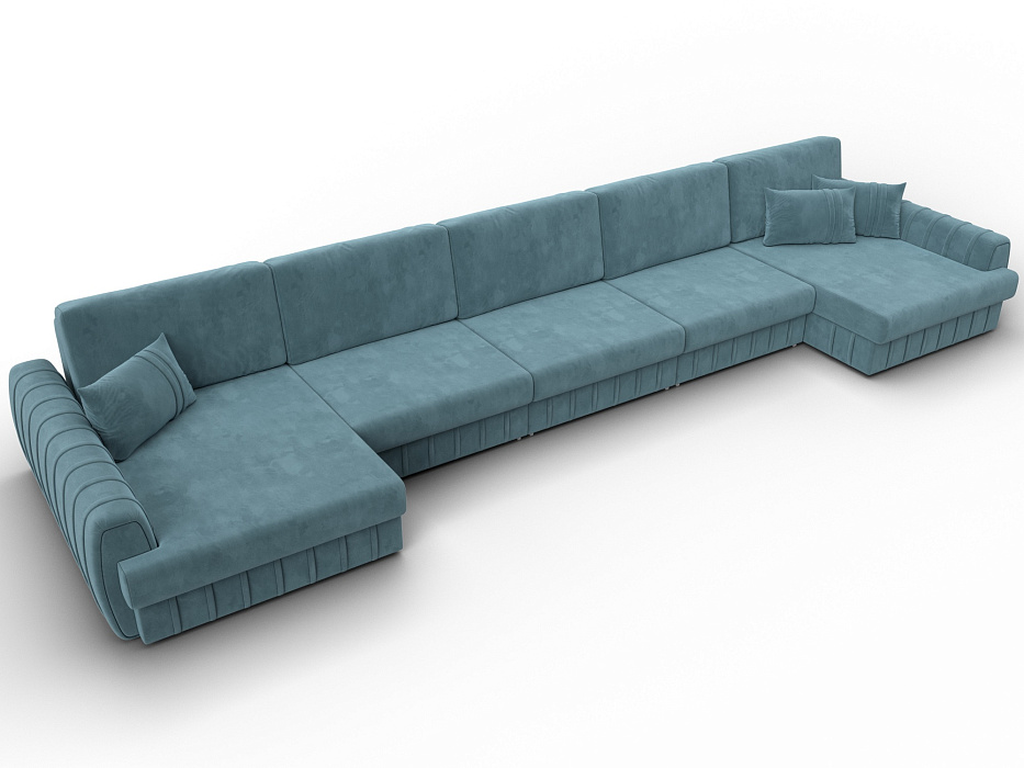 Диван П-образный Лига-057 НПБ МегаЛонг (seven 113 бирюзовый)