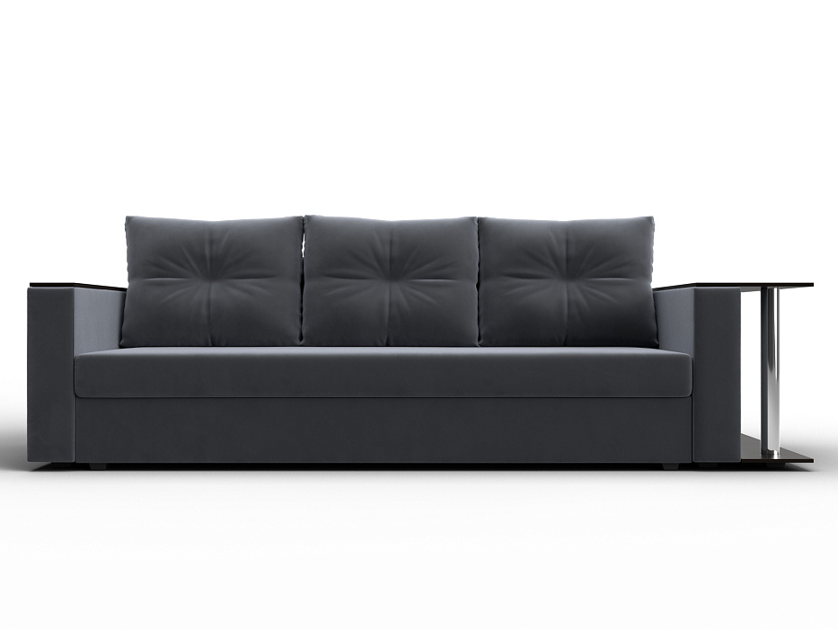 Диван прямой Атланта со столом справа (seven 17 серый)