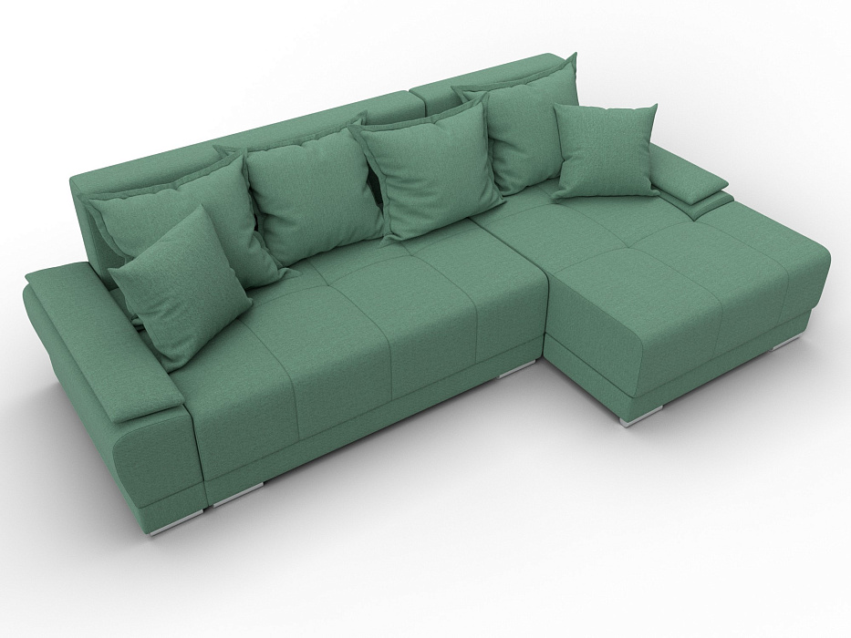 Диван угловой Лига-119 угол правый (амур 11 зеленый)
