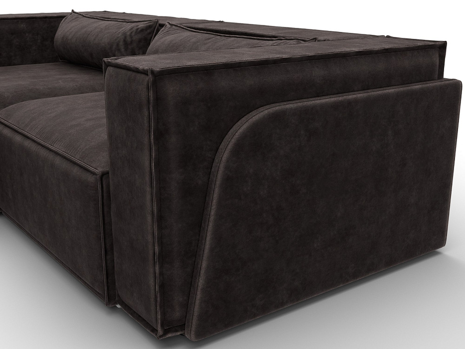 Диван угловой Лига-061 угол левый (brut 17 коричневый)