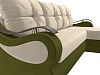 Угловой диван Меркурий правый угол (бежевый\зеленый цвет)