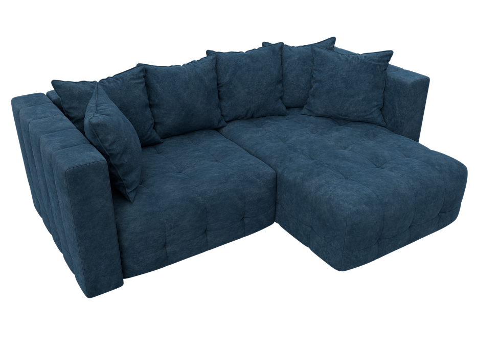 Диван угловой Лига-052 НПБ угол универсальный (brut 11 синий)