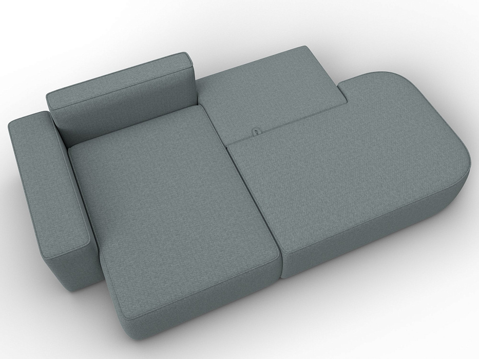 Диван угловой Лига-065 БП угол левый (амур 07 серый)