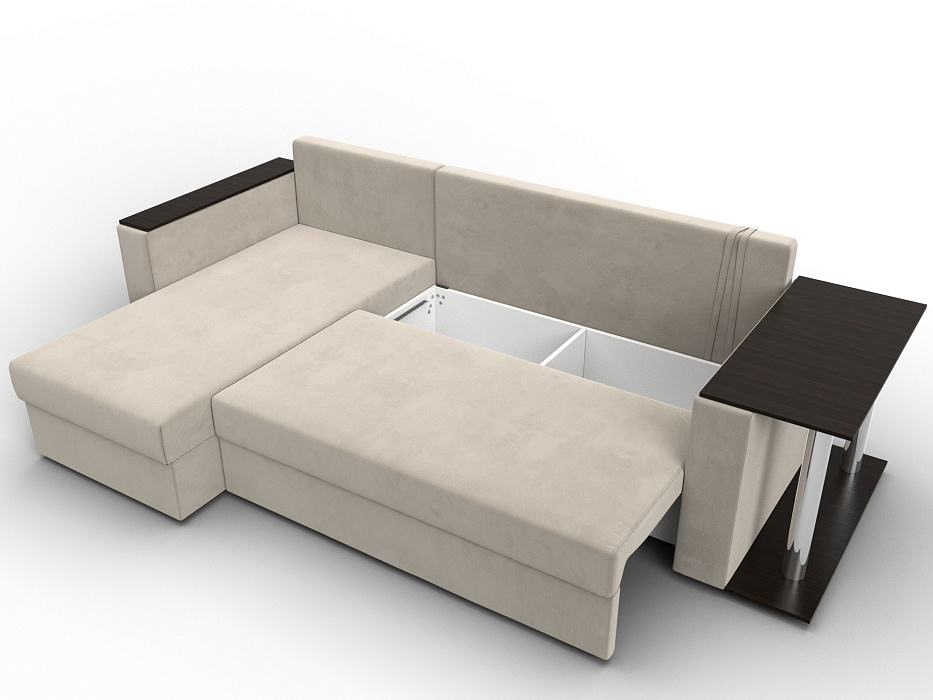 Диван угловой Атланта со столом левый угол (бежевый)