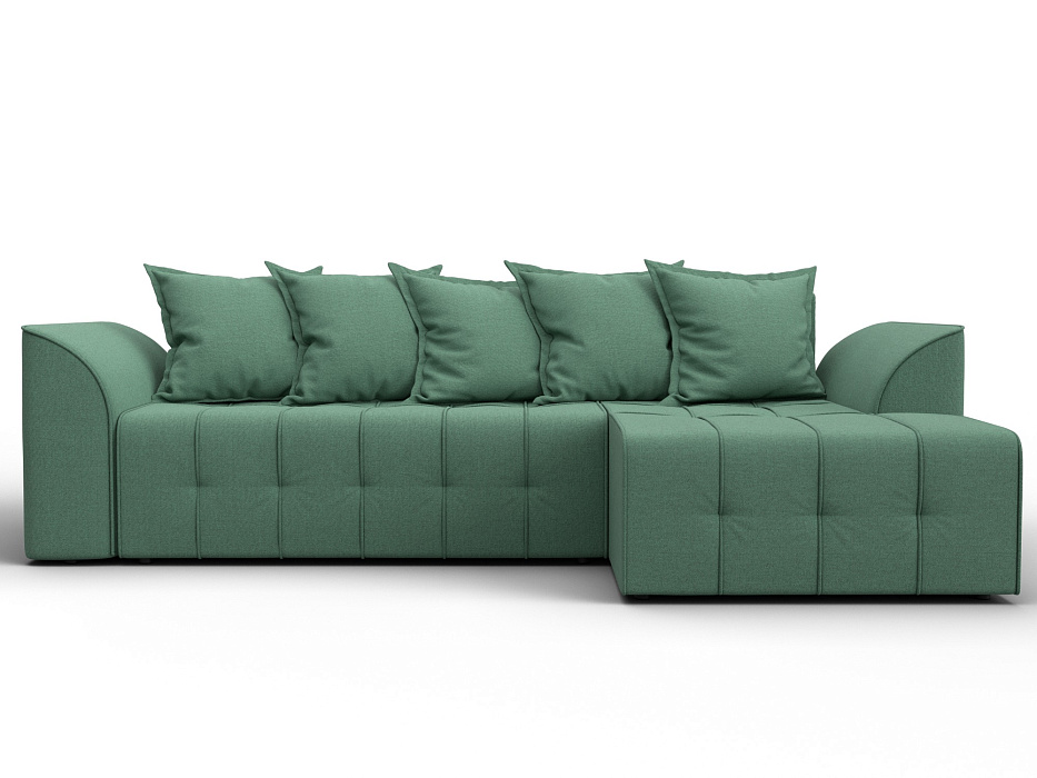 Диван угловой Лига-113 угол правый (амур 11 зеленый)