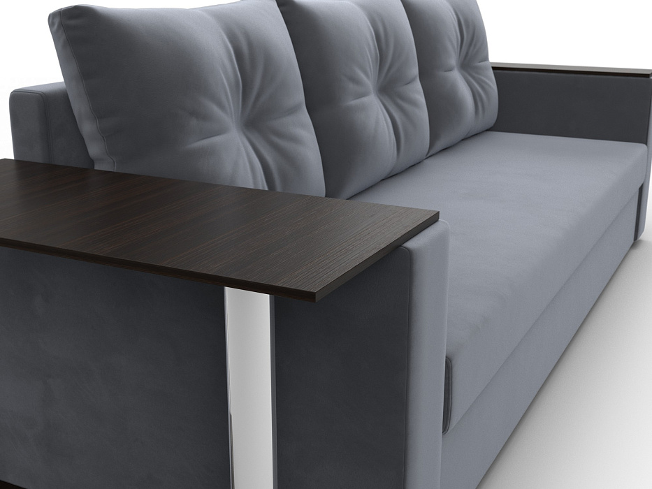 Диван прямой Атланта со столом слева (серый)