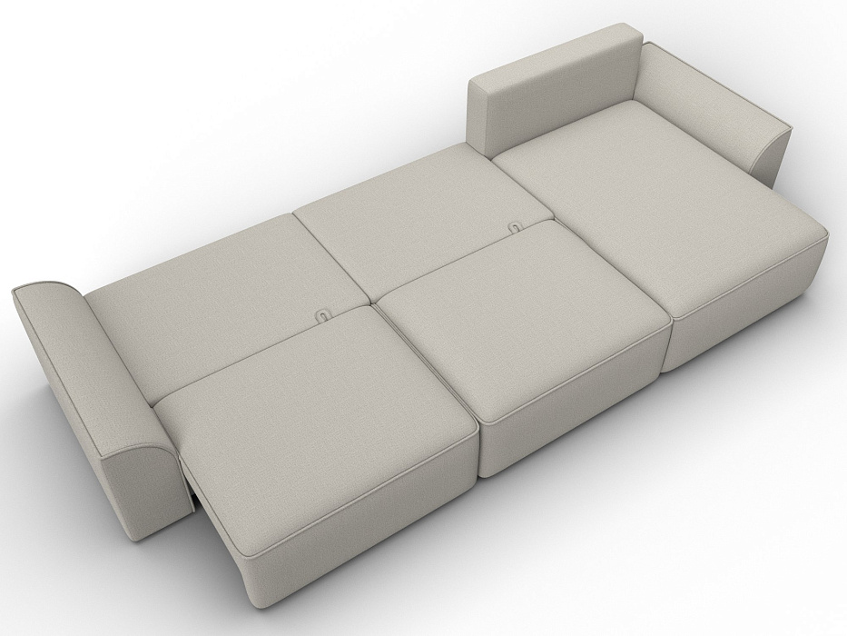 Диван угловой Лига-048 НПБ лонг (амур 02 бежевый)