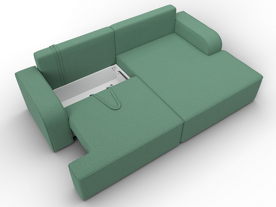 Диван угловой Лига-120 угол правый (амур 11 зеленый)