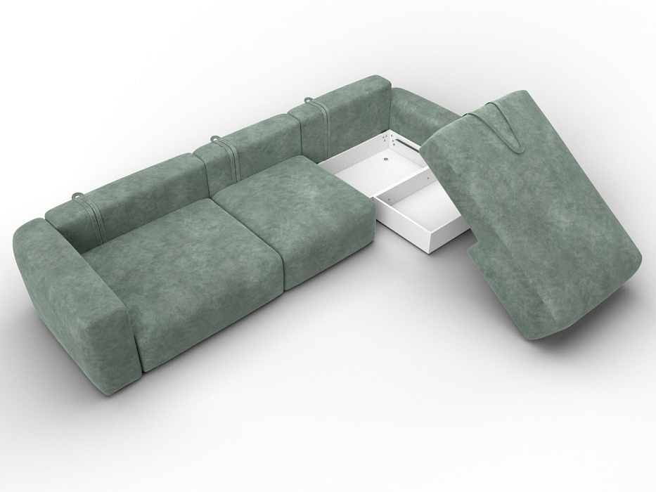 Диван угловой Лига-066 НПБ Лонг угол правый фото в интернет-магазине Лига Диванов