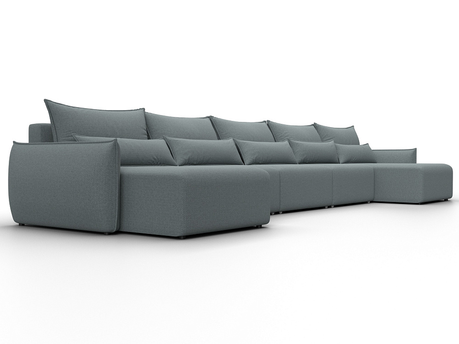 Диван П-образный Лига-051 НПБ МегаЛонг (амур 07 серый)