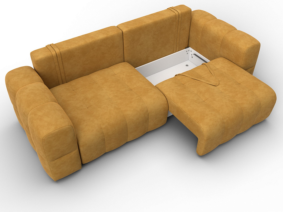 Диван прямой Лига-110 НПБ (brut 10 желтый)