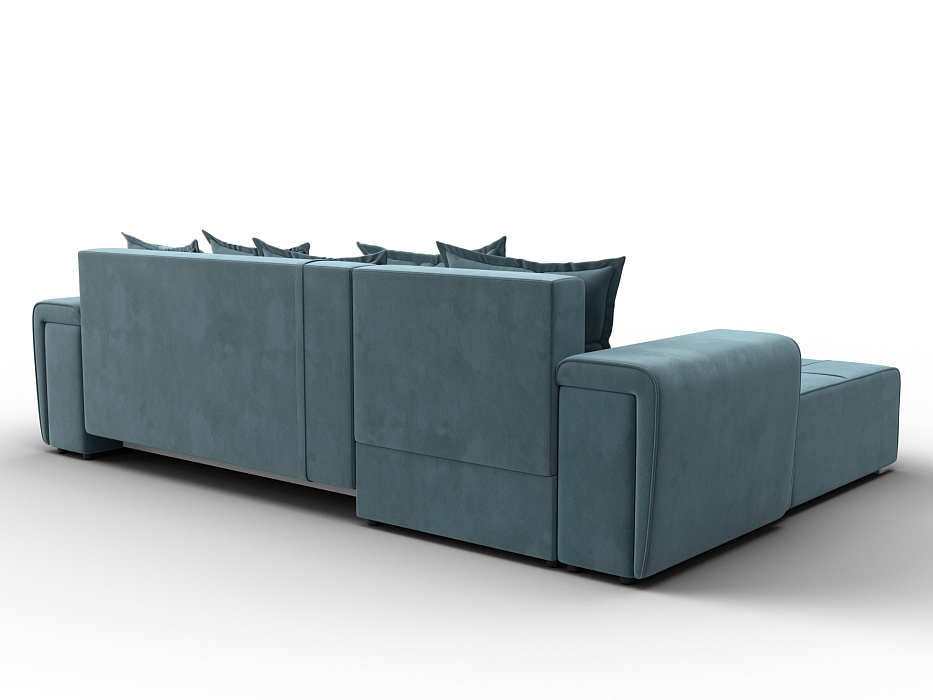 Диван угловой Лига-121 левый угол (seven 113 бирюзовый)