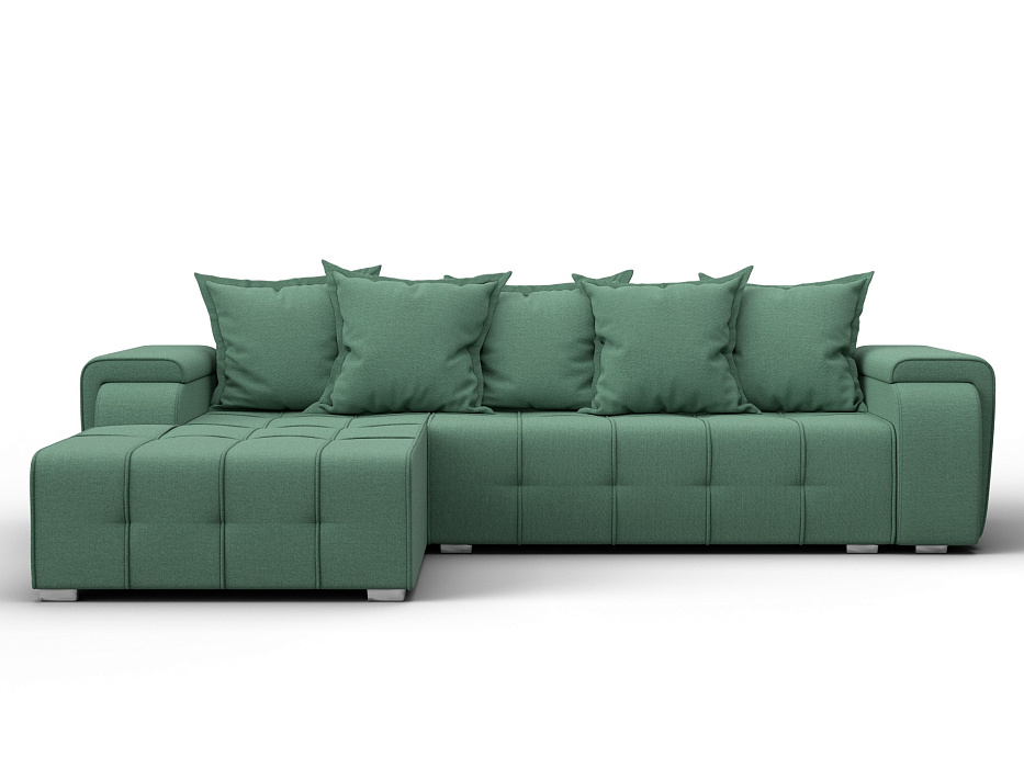 Диван угловой Лига-121 левый угол (амур 11 зеленый)