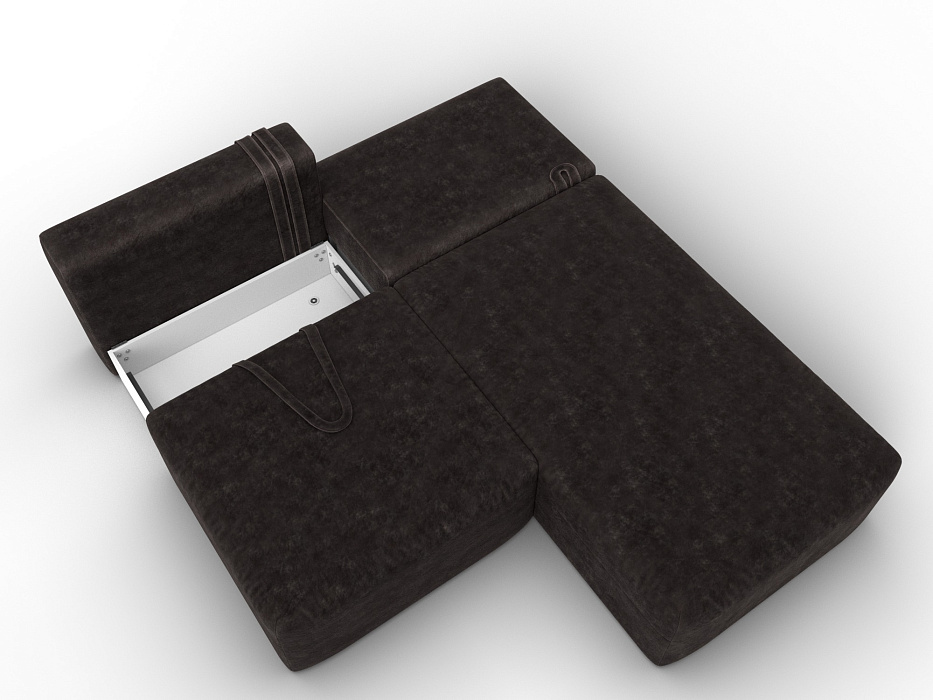 Диван угловой модульный Лига-060 НПБ угол универсальный (brut 17 коричневый)