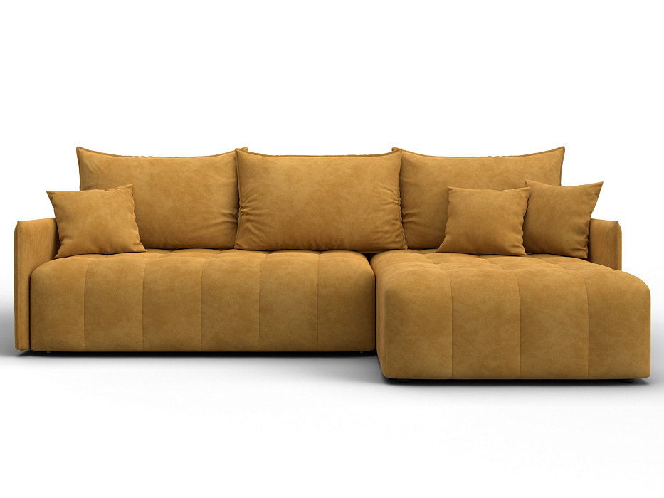 Диван угловой Лига-054 НПБ угол универсальный (brut 10 желтый)