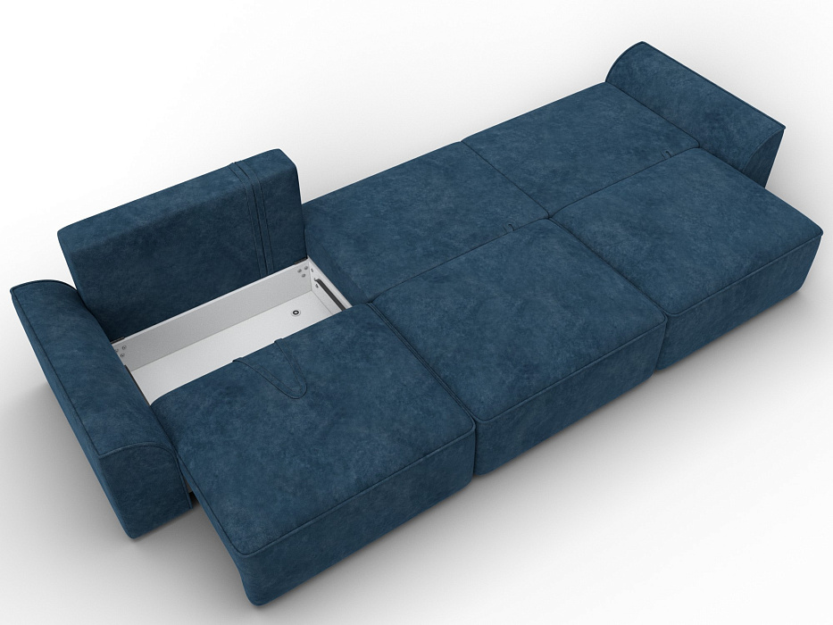 Диван прямой Лига-048 НПБ Лонг (brut 11 синий)