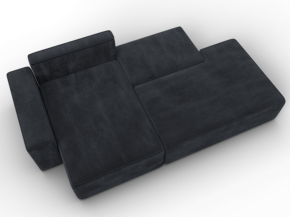 Диван угловой Лига-079 угол левый (tower 11 темно-серый)