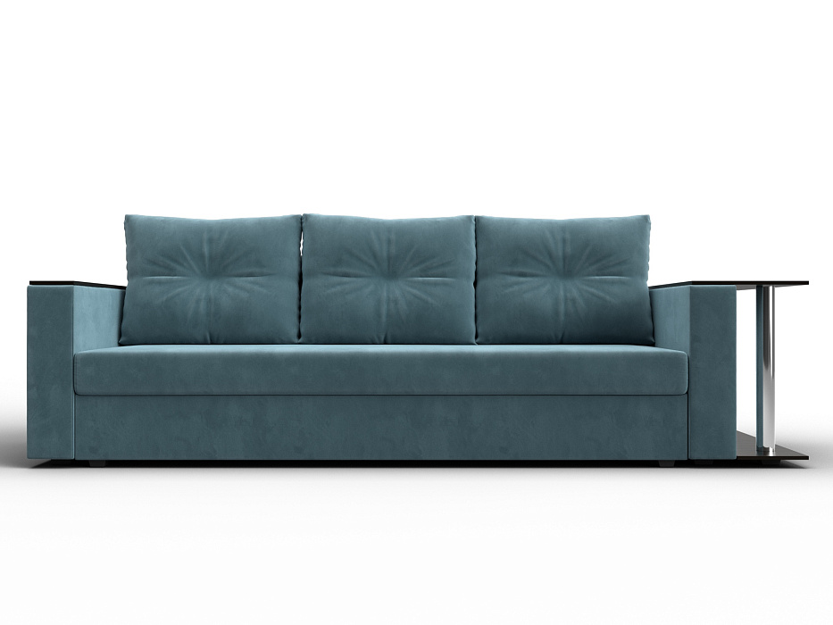 Диван прямой Атланта со столом справа (seven 113 бирюзовый)