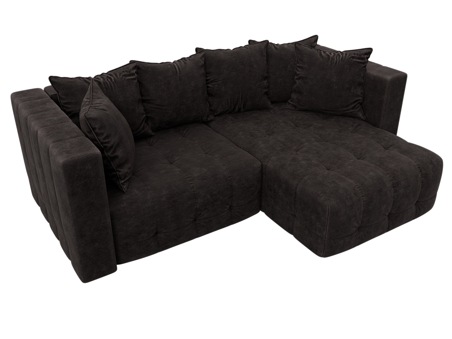 Диван угловой Лига-052 НПБ угол универсальный (brut 17 коричневый)