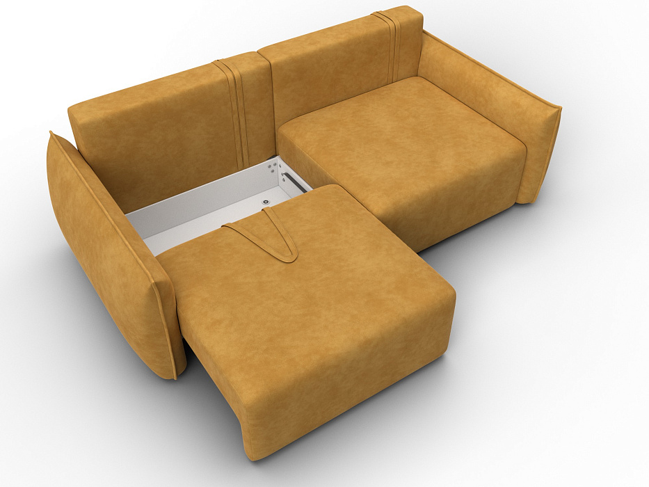 Диван прямой Лига-051 НПБ (brut 10 желтый)