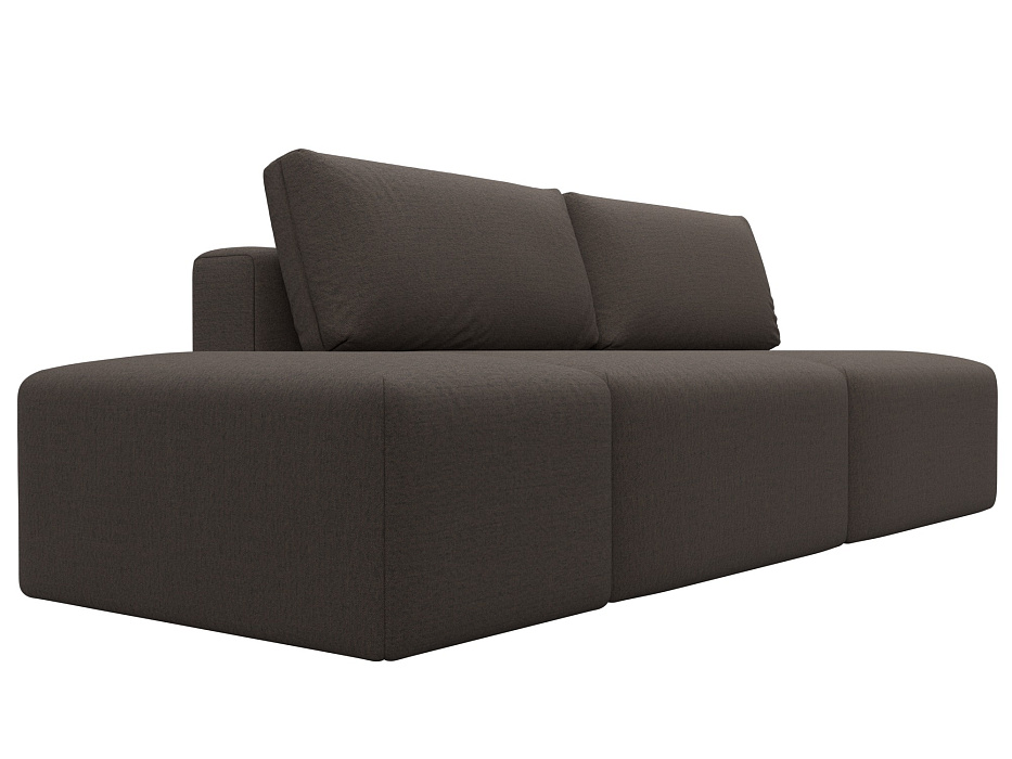 Диван прямой модульный с пуфом Лига-060 НПБ (амур 05 коричневый)