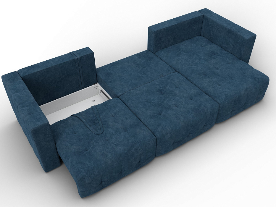 Диван угловой Лига-052 НПБ Лонг угол универсальный (brut 11 синий)