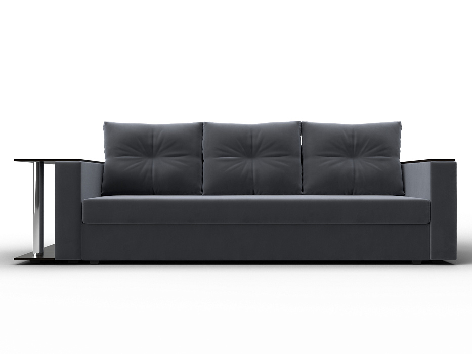 Диван прямой Атланта со столом слева (серый)