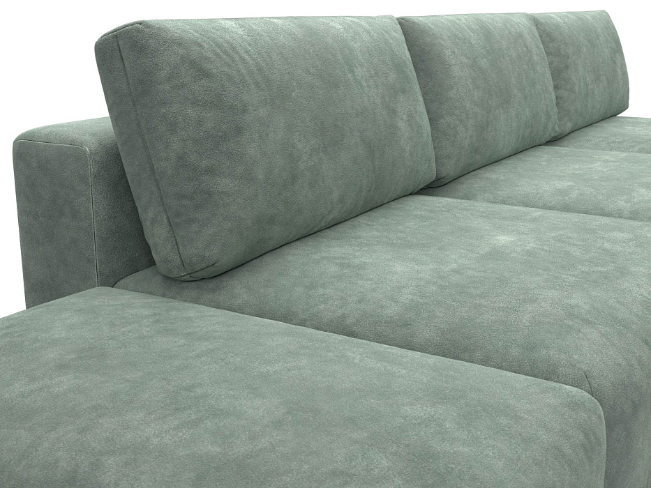 Диван угловой модульный с пуфом Лига-060 НПБ Лонг угол универсальный (brut 08 зеленый)