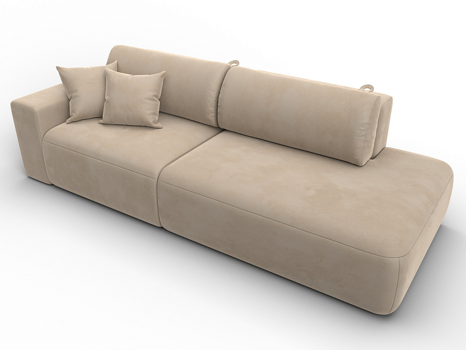 Диван прямой Лига-036 НПБ Модерн подлокотник слева (бежевый)