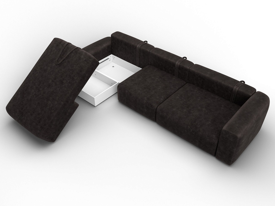 Диван угловой Лига-066 НПБ Лонг угол левый фото в интернет-магазине Лига Диванов