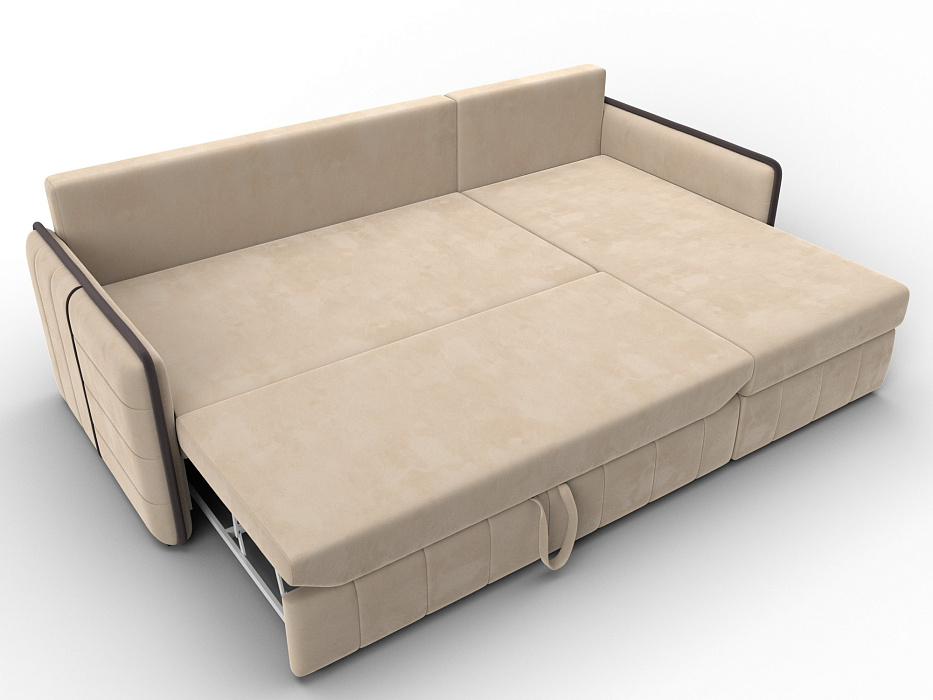 Диван угловой Лига-078 угол универсальный (seven 729 бежевый;seven 727 коричневый)