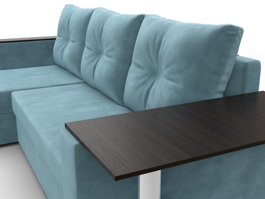 Диван угловой Атланта со столом левый угол (seven 113 бирюзовый)