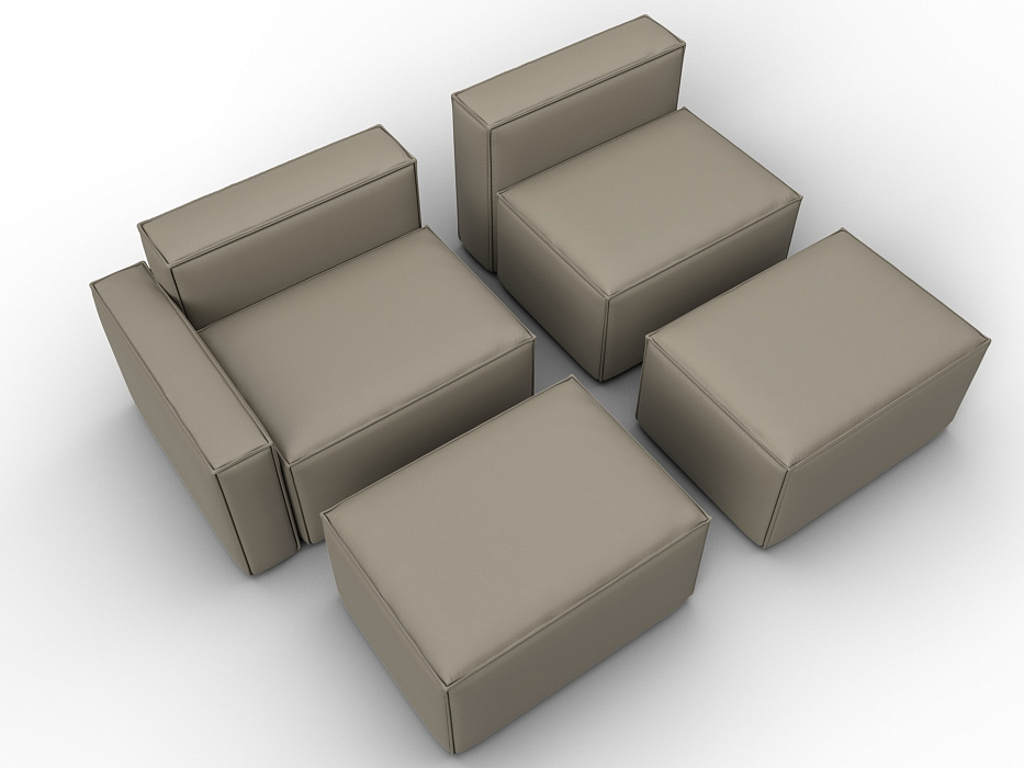 Диван угловой модульный Лига-063 угол левый (grifon 04 бежевый)