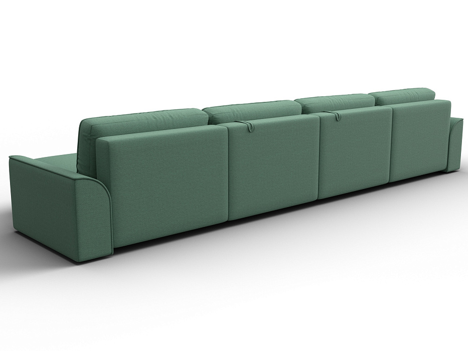 Диван П-образный Лига-048 НПБ лонг (амур 11 зеленый)