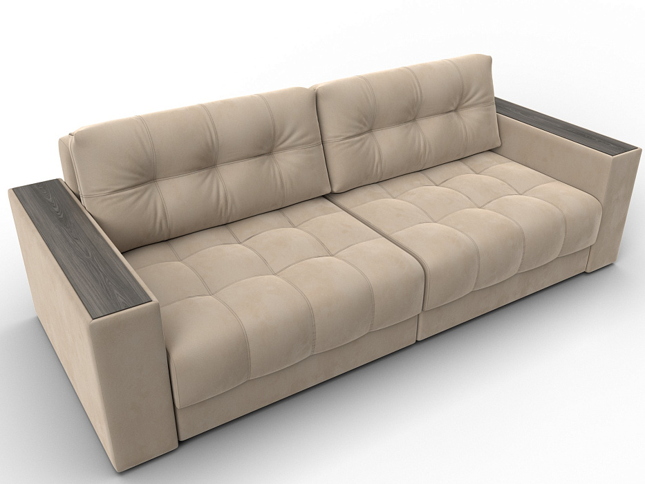 Диван прямой с декором Лига-049 НПБ (seven 729 бежевый)