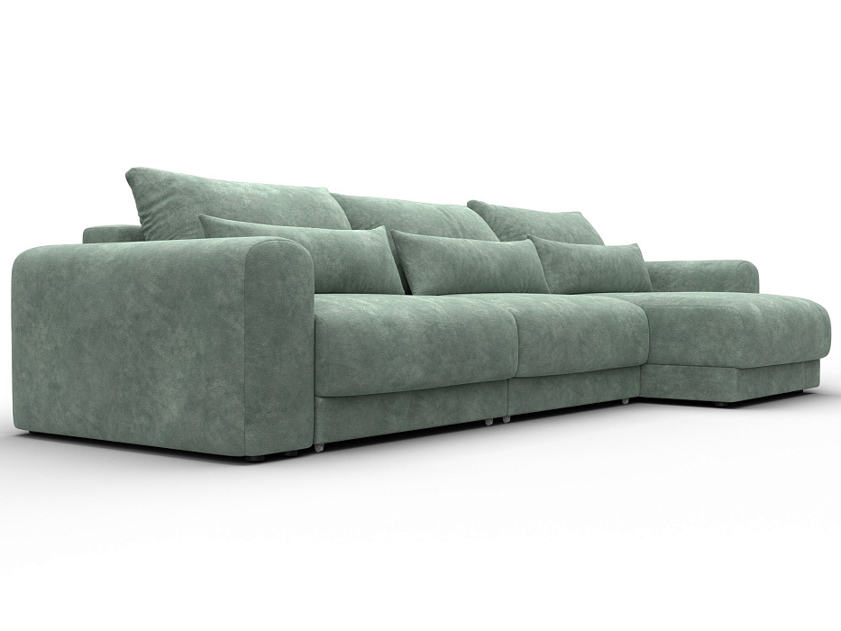 Диван угловой Лига-056 НПБ Лонг угол универсальный (brut 08 зеленый)