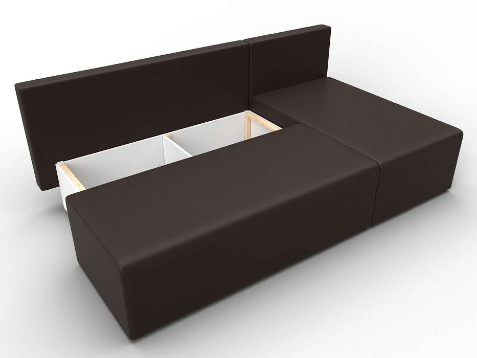 Диван угловой Поло правый угол (коричневый)