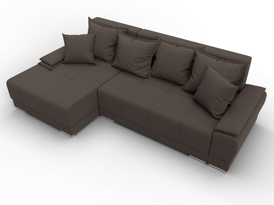 Диван угловой Лига-119 угол левый (амур 05 коричневый)