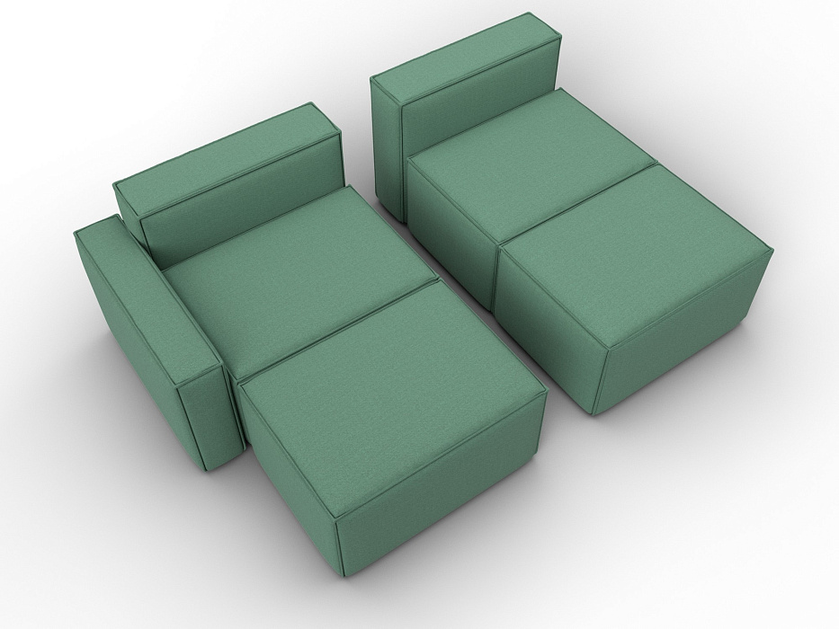 Диван угловой модульный Лига-063 угол левый (амур 11 зеленый)