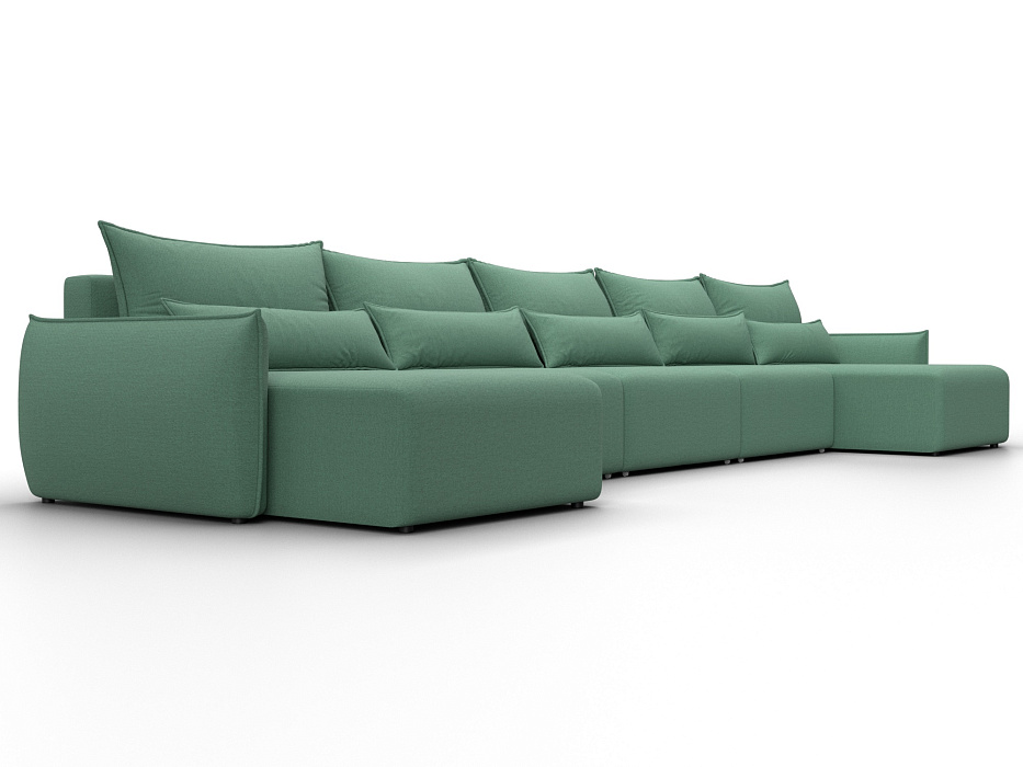 Диван П-образный Лига-051 НПБ МегаЛонг (амур 11 зеленый)