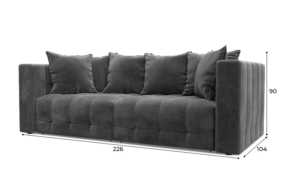 Диван прямой Лига-052 НПБ (tower 10 серый)